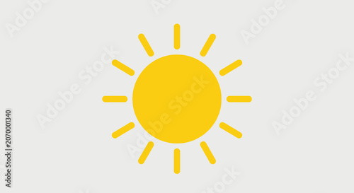 Illustration of a radiant yellow sun icon against a soft, neutral background