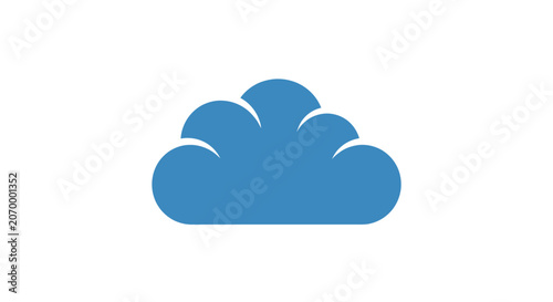 Minimalist Blue Cloud Icon on White Background, Suitable for Technology and Data Concepts