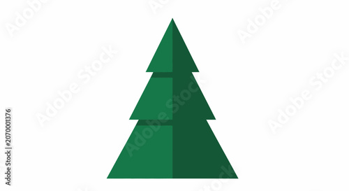 Minimalist green christmas tree graphic illustration for holiday season celebrations