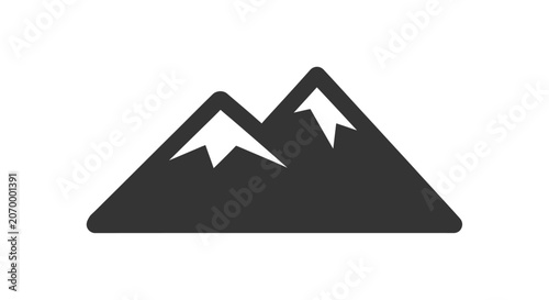Minimalist Mountain Icon: Simple and Clean Graphic on a Crisp White Backdrop