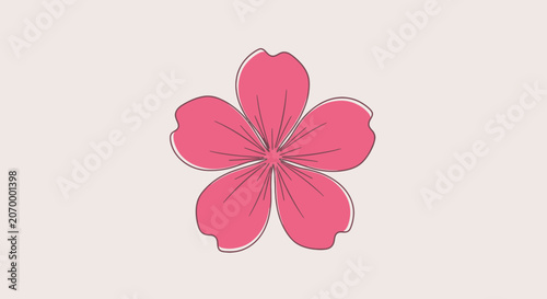 Minimalist pink flower illustration with delicate petals and elegant artistic simplicity