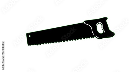 Wood Saw Silhouette Animation Footage