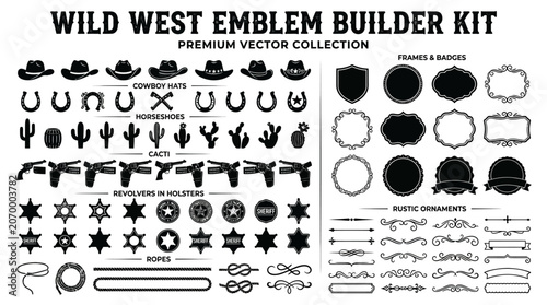 Wild West Emblem Builder Kit Collection.
