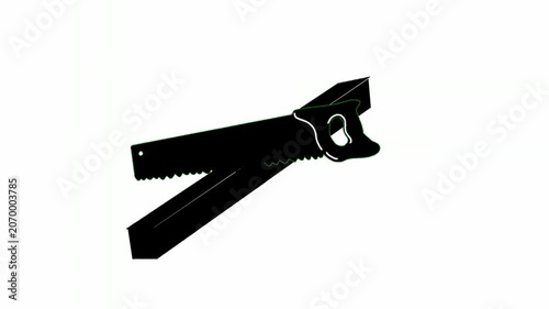 Wood Cutting Saw Animation Footage