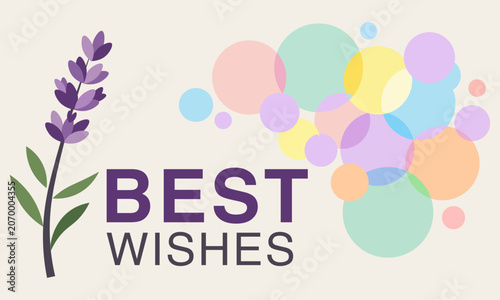 Lavender Best Wishes Banner with Colorful Abstract Circles