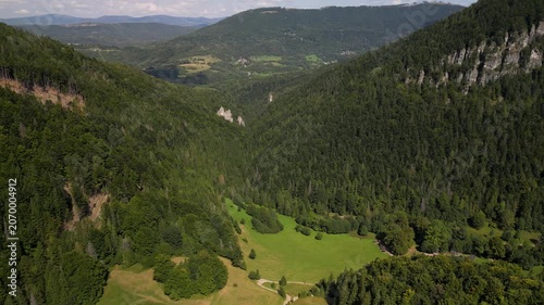 Aerial Drone View of Mala Fatra Mountains with Forests, Valleys and Green Meadows