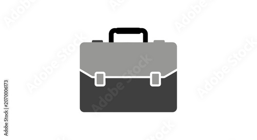 Minimalist monochrome briefcase illustration for business, work and office concepts