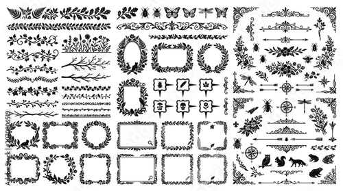 Collection of ornate border designs.