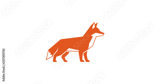A minimalist orange fox icon isolated on a clean white background