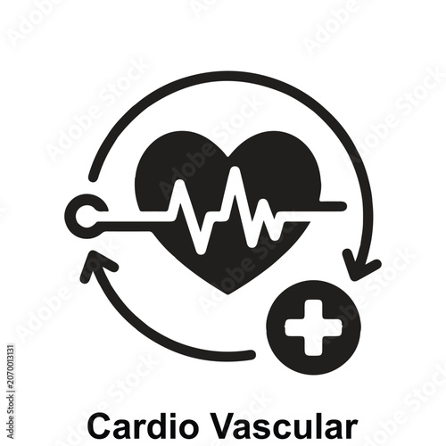 Tableau sur toile Editable cardiovascular icon vector representing heart and blood vessel health, cardiac diagnostics, circulatory system monitoring, and advanced cardiology care in a clean scalable design