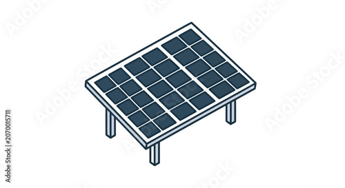 Isometric illustration of a solar panel generating clean energy for a sustainable future