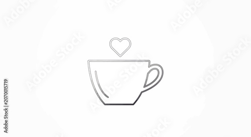 Minimalist coffee cup graphic with heart symbol suggesting love for beverages