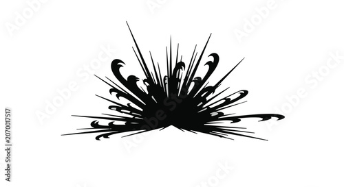 Explosion graphic depicts dynamic energy and sudden impact in a modern style.
