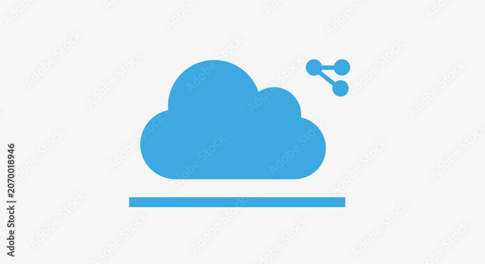 Obraz premium Cloud data sharing and connection icon representing cloud computing technology