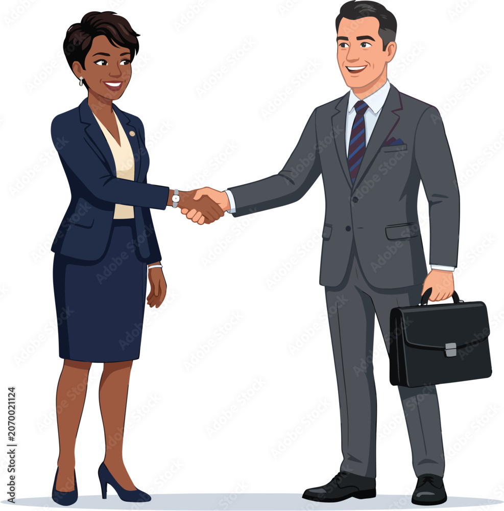 Fototapeta premium Business Partnership Handshake Between Diverse Colleagues