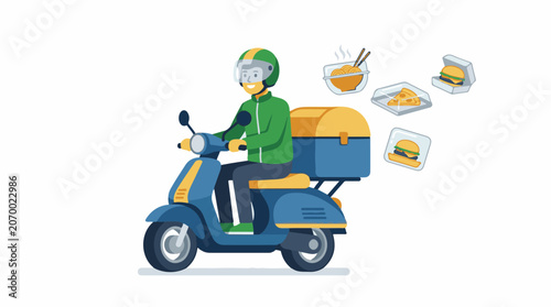 A delivery person rides a scooter with food (17)