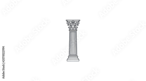 Schilderij op canvas Corinthian Column Outline Vector Illustration