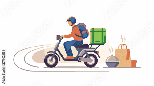 A delivery person rides a scooter with food (21)
