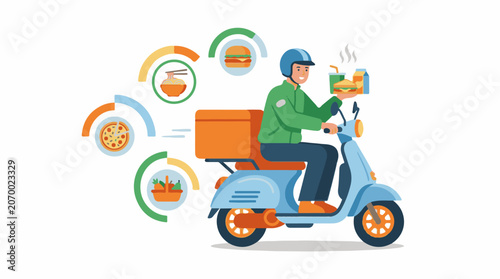 A delivery person rides a scooter with food (15)