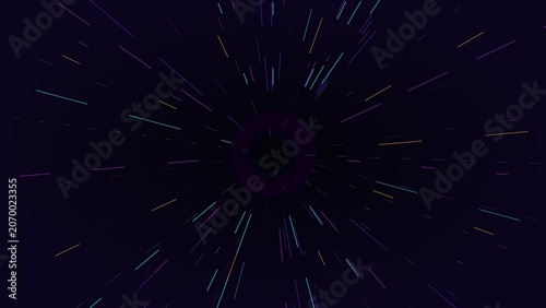 Photos Abstract Hyperspace Warp Speed Neon Light Trails Motion Background