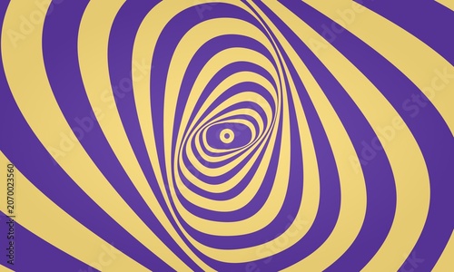 Cuadro en lienzo Hypnotic Purple and Yellow Spiral Vortex Abstract Optical Illusion