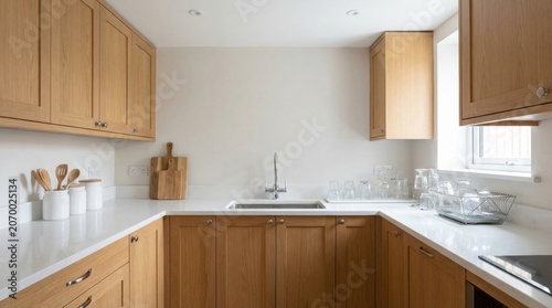 Elegant Kitchen Design - Modern Cabinets, Countertops, and Sink in a Bright Space.
