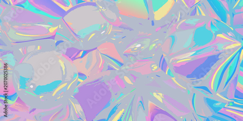 Abstract iridescent holographic liquid shapes background with holographic iridescent abstract gradient background colorful artistic metallic spectrum ethereal reflection wallpaper creative