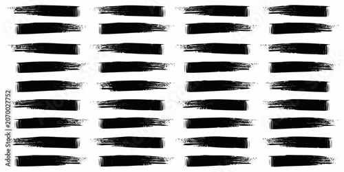 Black Brush Strokes Pattern On White Background