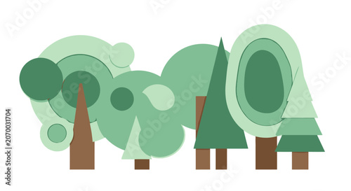 Green trees forest landscape.