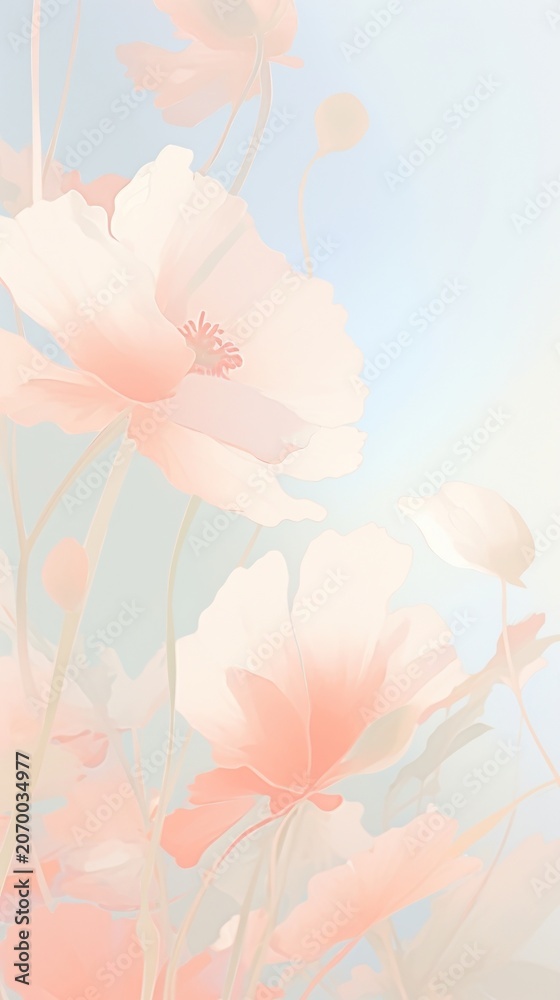 Obraz premium Blurred gradient red poppy backgrounds blossom flower.
