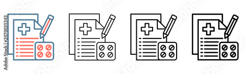 Prescription Icon Collection Set Different Style