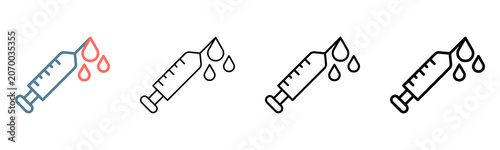 Syringe Icon Collection Set Different Style