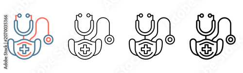 Medical Mask Icon Collection Set Different Style