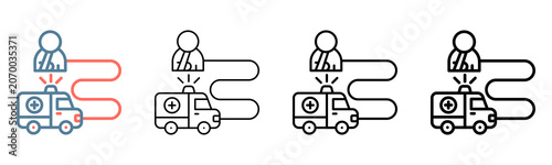 Ambulance Icon Collection Set Different Style