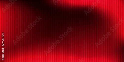 Abstract red gradient on a black background with glossy glass stripes and soft waves creating a distorted simple