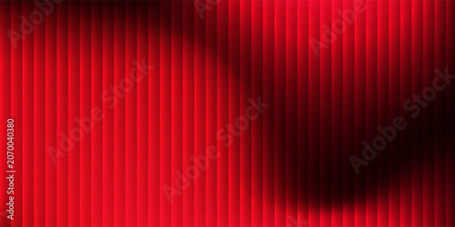 Abstract red gradient on a black background with glossy glass stripes and soft waves creating a distorted simple