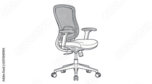 Quadro su tela Modern ergonomic office chair with mesh back and adjustable armrests