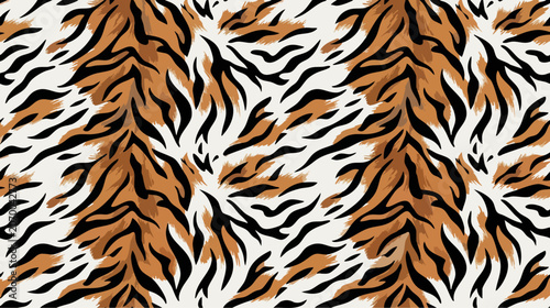Photography Tiger Fur Seamless Vector Pattern for Textile Background