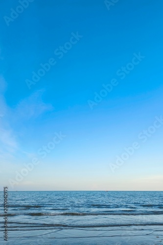 tropical beach and blue sky in nature