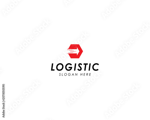 logistics logo with arrow movement concept, delivery service, logo design template.