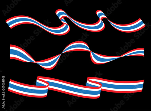 Waving Thai Flag Ribbons