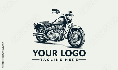Schilderij op canvas Vintage cruiser motorcycle vector logo illustration for custom bike shop