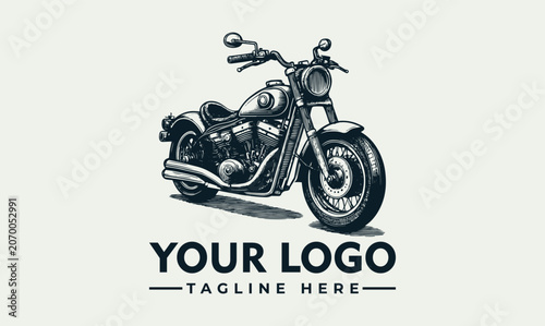 Tableau sur toile Classic custom cruiser motorcycle vector. logo. illustration