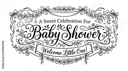 Tableau sur toile Baby Shower Welcome Sign Decoration.