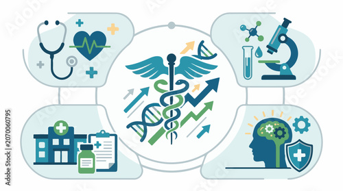Medical infographic with health icons