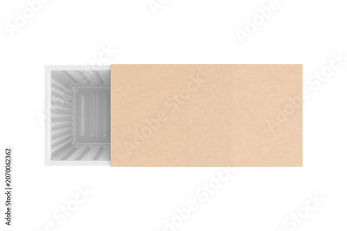 Empty Food Tray Mockup Isolated On White Background. 3d illustration