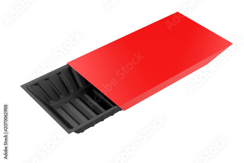 Empty Food Tray Mockup Isolated On White Background. 3d illustration