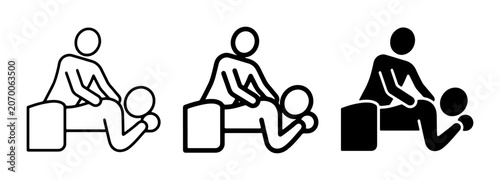 Konstfotografi Massage icons, spa therapy, wellness, relaxation, body care, therapeutic treatme