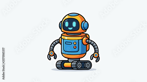A colorful cartoon robot with a smiling face (2)