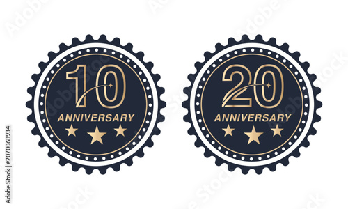 10th and 20th Anniversary Golden Badge Set